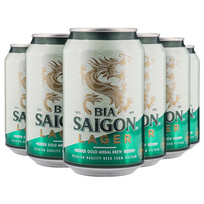 越南原装进口！Bia Saigon 西贡 拉格啤酒330mL*6罐