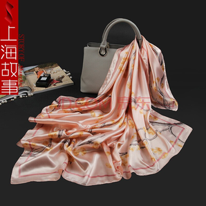 PLUS会员：上海故事 百搭丝巾 90cm*90cm *2件 19元包邮（双重优惠，合9.5元/件）