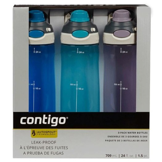 Contigo 康迪克 夏季运动成人龙口直饮水杯  709ml X 3  防漏防摔