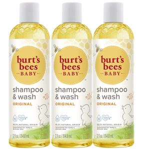 Prime会员！Burt's Bees 小蜜蜂 天然宝宝洗发沐浴二合一 350ml*3瓶装 含税到手约125.15元