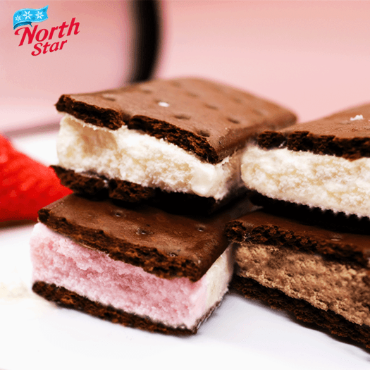 northstar冰北星草莓可可香草味三明治冰淇淋12支装随机送2支