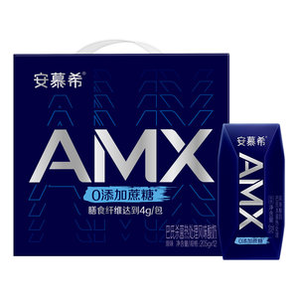 伊利 安慕希 AMX小黑钻 0蔗糖膳食纤维酸奶 205g*12盒