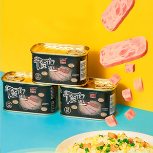 猪肉含量80%以上！宾太 午餐肉罐头198g*3盒  