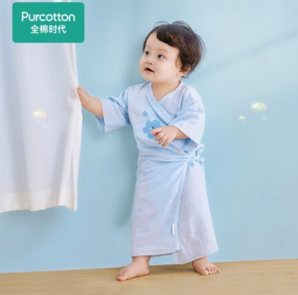 Purcotton 全棉时代 婴儿纱布和袍 2件装