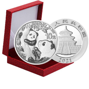 中国金币 2021版熊猫银纪念币 2021年熊猫银币 全新 30克银币单枚送红盒