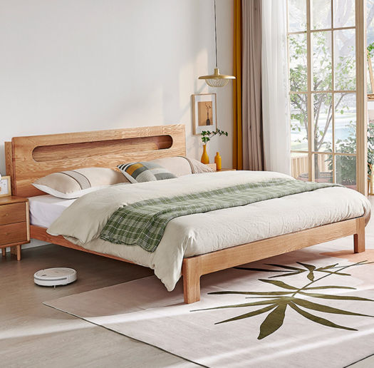 quanu全友家居dw1008北欧实木床150200cm