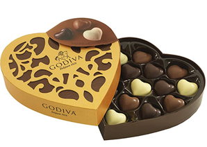 prime会员！Godiva 歌帝梵 金装系列 14颗巧克力心形礼盒装    直邮含税到手￥139.89