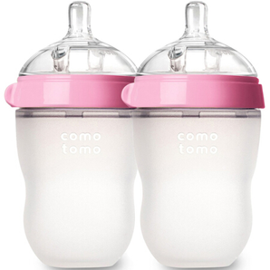 PLUS会员！comotomo 可么多么 婴儿全硅胶防摔奶瓶两个装 250ml 粉色 3月+