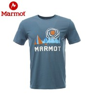 Marmot 土拨鼠  H53611 男士速干短袖图案T恤
