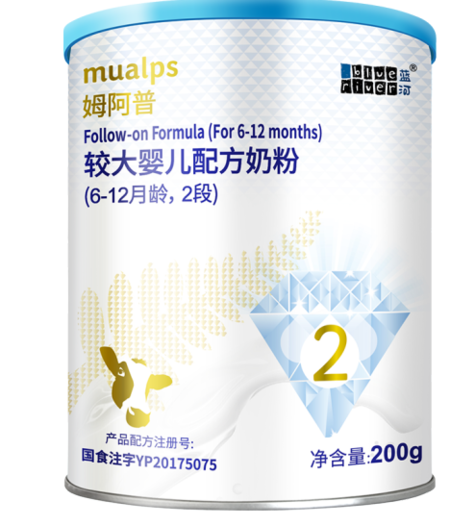 blue river 蓝河 姆阿普 婴儿配方奶粉 2段 200g*1罐