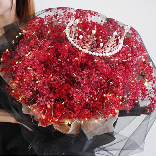 para ella 红色永生花满天星