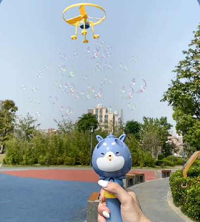 锦明 飞天竹蜻蜓泡泡机 2包浓缩液 一瓶泡泡水