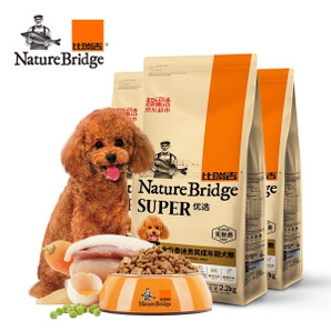PLUS会员：Nature Bridge 比瑞吉 泰迪贵宾全价成犬粮 2.2kg*3 袋