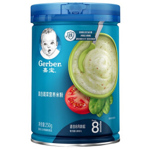 Gerber 嘉宝 婴儿混合蔬菜米粉 3段 250g