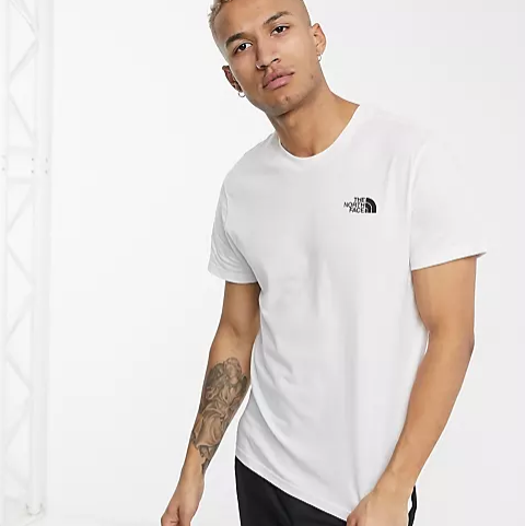the north face 北面 男士logo印花白色t恤