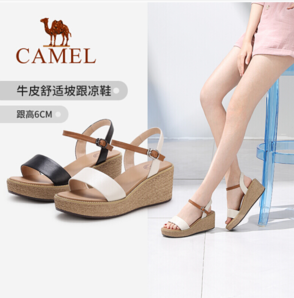CAMEL 骆驼 A021536174 女士牛皮扣带凉鞋 209元（包邮）