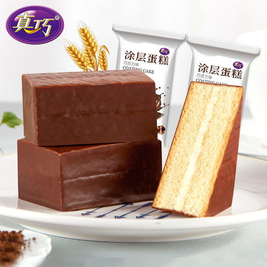 真巧巧克力味涂层蛋糕夹心糕228g