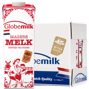 有券的上！Globemilk 荷高 优乳蛋白 脱脂纯牛奶 1L*6