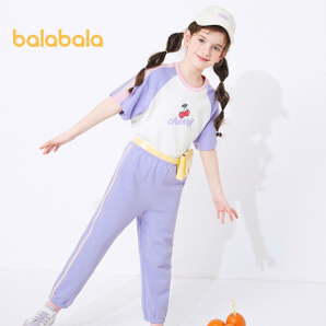 balabala 巴拉巴拉 女童运动套装夏装