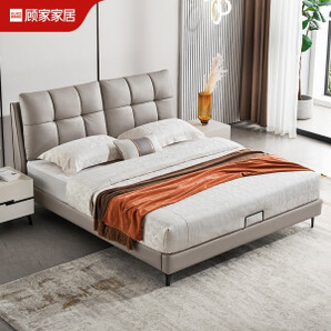 kuka顾家家居pt7511简约科技布软包床18m