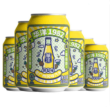 低糖0脂华洋1982老广州风味汽水330ml6听