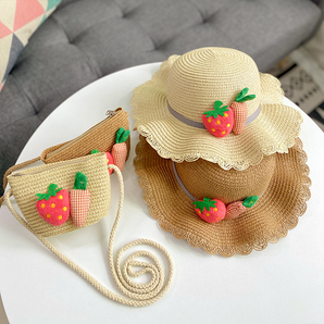可折叠！卷糖果 女宝宝夏季薄款可爱遮阳帽+包包 多款20.5元包邮（需领券）