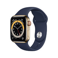 Apple 苹果 Watch Nike Series 6 智能手表 40mm GPS+蜂窝网络  金色不锈钢表壳 运动表带 (GPS、血氧)