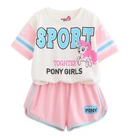 My Little Pony 小马宝莉 女童卡通短袖短裤套装
