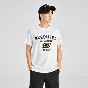 Skechers 斯凯奇 21夏新款男士印花纯棉短袖T恤 L220M054 2色