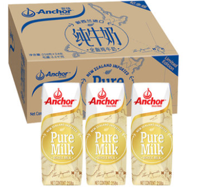 奶味香浓！Anchor 安佳 新西兰进口全脂纯牛奶 258g*24盒
