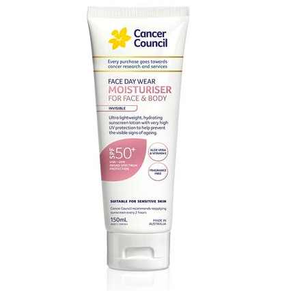 Cancer Council 澳美皙 日间清爽面部及身体滋养保湿防晒霜 SPF50+ 150ml