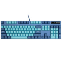 RAPOO 雷柏 V500PRO 104键 有线机械键盘 青花蓝 雷柏茶轴 单光