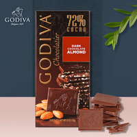 GODIVA 歌帝梵 巧克力72%可可杏仁黑巧排块 100g