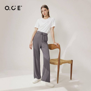 OCE  2021新款女士宽松垂感云朵裤阔腿裤 4色