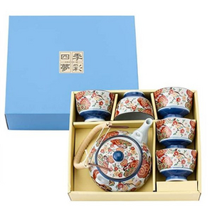 日本著名陶瓷品牌！Saikaitoki 西海陶器 锦和平樱茶茶具套装（1茶壶+5茶杯）31784 到手￥199.79