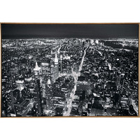 仟象映画 现代黑白摄影装饰画《夜景》93×63cm 客厅办公室纽约建筑挂画 工业风壁画