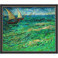 Artron 雅昌 梵高名人油画《帆船海景》67×58cm 现代简约北美式欧式 背景墙装饰画挂画