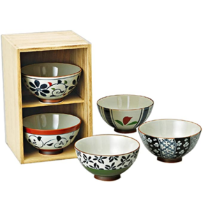 日本产！Saikaitoki 西海陶器 京古染系列 手绘陶瓷饭碗5件套 到手149.78元