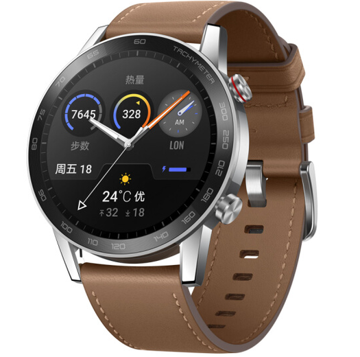 honor 荣耀 magicwatch 2 时尚款 智能手表 46mm 亚麻棕