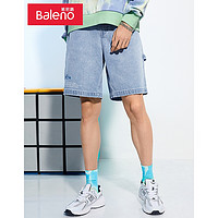 Baleno 班尼路 8721114M288 男士印花工装风牛仔短裤