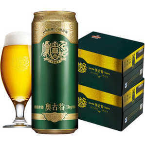 青岛啤酒高端线奥古特500ml18听2箱大麦酿造高端啤酒