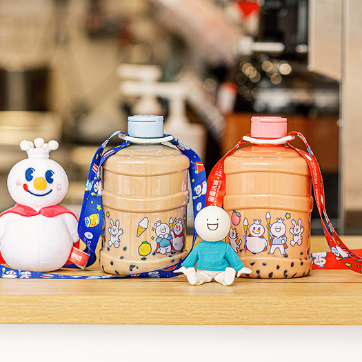蜜雪冰城 小蓝联名奶茶桶 1l*2个