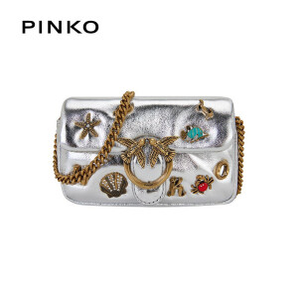 PINKO 品高 1P226KY72M ZZF 女士金属徽标装饰单肩斜挎包