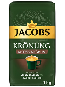 prime会员！Jacobs 雅各布斯 Krönung Crema kräftig 经典皇冠 深度烘焙咖啡豆1000g  直邮含税到手￥91.41