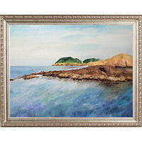 ARTMORN 墨斗鱼艺术 甄钟熙 海边风景油画《夏日惬意》60x80cm 布面油画 手工画框装裱