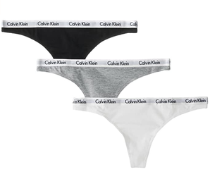 M码！Calvin Klein 卡尔文·克莱恩 女士棉质丁字裤3条装 M码