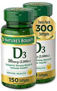 Nature's Bounty 自然之宝 液体维生素D3软胶囊 2000IU*150粒*2瓶