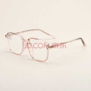 亦人亦品 超轻透明眼镜 茶色框架+平光防蓝光非球面镜片