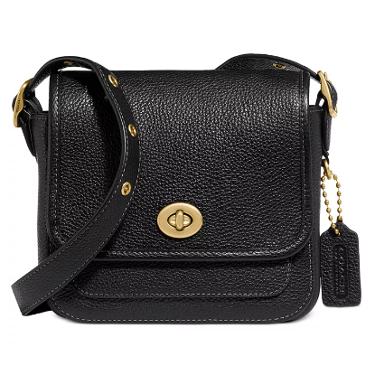 coach蔻驰rambler女士mini马鞍包黑色