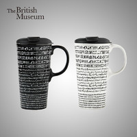 爱屋·格林 爱屋格林大英博物馆IP联名款马克杯 罗塞塔石碑-白色 陶瓷咖啡杯带盖大容量水杯